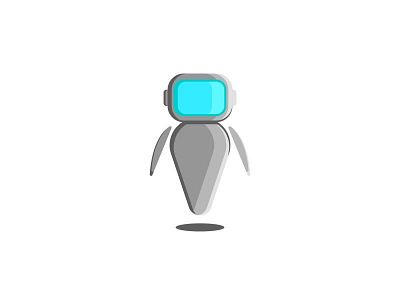 Robot logo artificial intelligence figure flying logo robot tech technology