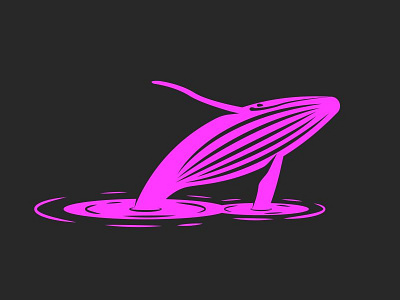 Pink Whale illustration animal design humpback illustration logo marine mockup nature ocean sea silhouette whale