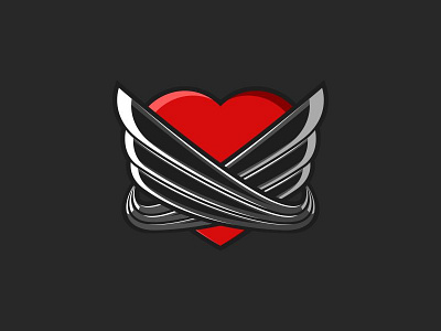 Heart with Wings t-shirt emblem