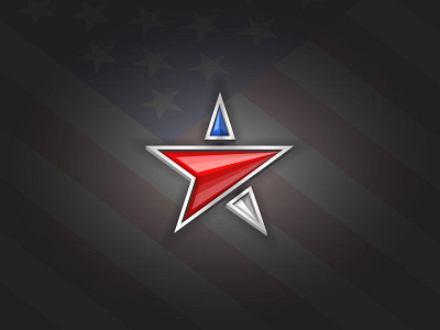 Usa flag colors star shape logo