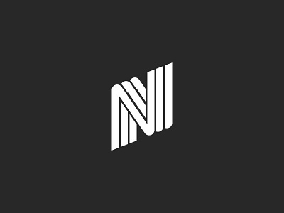 Logo N Linear black design initials letter line linear logo monogram n nnn white