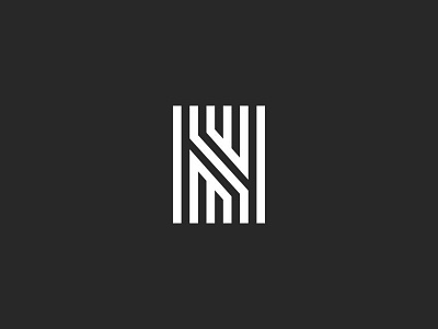 Letter N Logo design initial letter line linear logo maze monogram n parallel thin