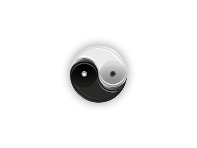 Yin And Yang symbol 3d black design logo material shadow solid symbol white yang yin