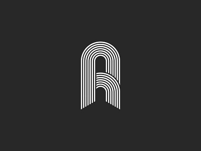 Logo A Letter monogram parallel lines shapes a black design emblem initial letter line linear logo mark minimal monogram parallel shape simple symbol thin typography white