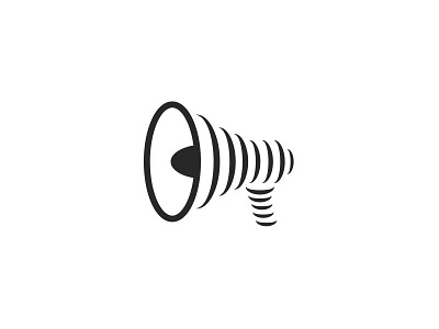 Megaphone speaker logo horn icon illustration line linear logo loud megaphone minimal shape speaker