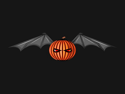 Halloween monster illustration bat cartoon dark emblem halloween holliday illustration monster orange personage pumpkin wings