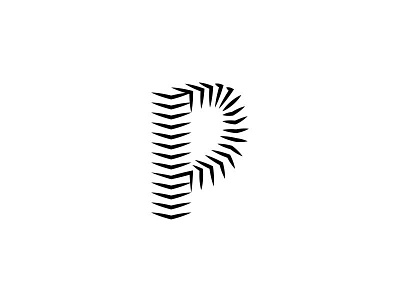 Logo P monogram 3d black emblem initial isometric letter linear logo mark monogram p logo shape typography