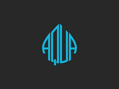 Aqua Lettering aqua aquatic black blue drop droplet emblem letter lettering line linear logo mockup monogram typography vector water
