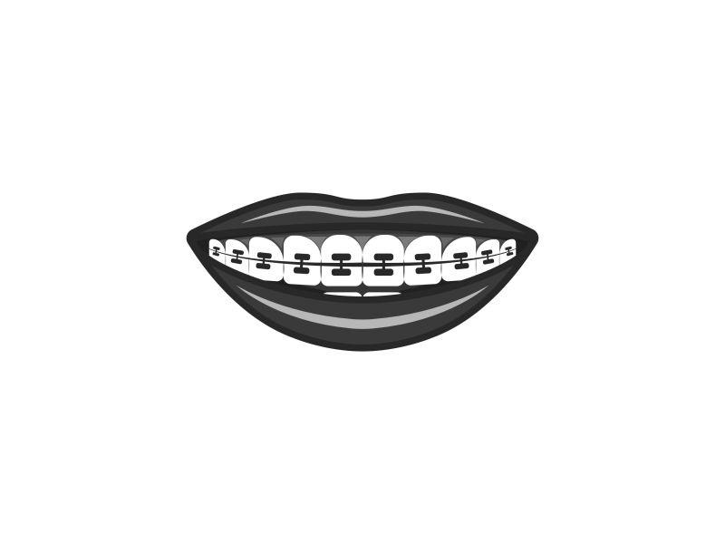 Smile Dental dental care care vector medical sticker brackets black and white dental clinic smile illustration emblem logo dental