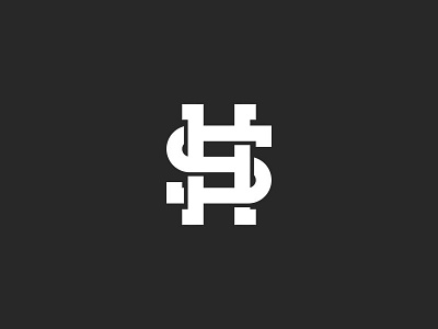 Monogram SH or HS Logo black white emblem hs intersection letter lettering linear logo monogram ornate overlapping sh typography weaving