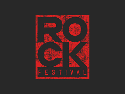 Rock word poster design art black festival lettering music musical poster poster art poster design red rock texture