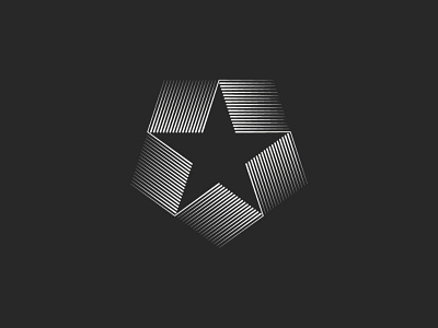Star shape pentagon logo black branding design emblem icon line linear logo minimal monogram pentagon shape simple star typography vector white