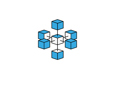 Blockchain logo block block chain blockchain blockchain cryptocurrency blockchaintechnology design emblem icon line linked logo shape vector