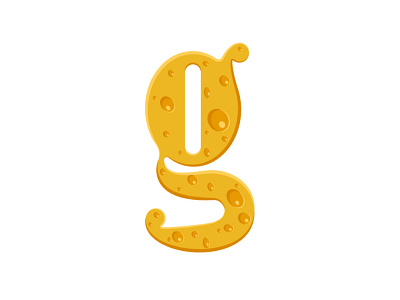 Small g letter design cheese food