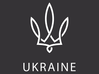 Emblem of Ukraine design black design emblem line linear logo minimal monogram national shape simple trident typography ukraine vector white