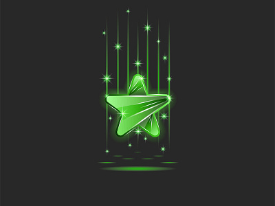 Green glass star shape music award