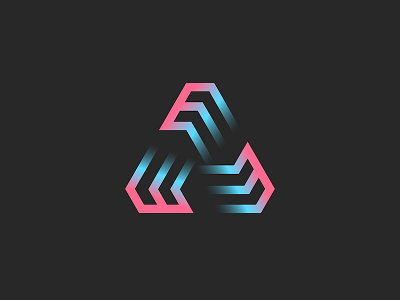 Three letters E or futuristic triangle symbol
