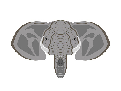Elephant head animal art animal illustration design elephant elephant head emblem front ganesha illustration tusks vector