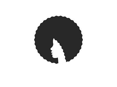 Head African American young woman with afro hairstyle logo