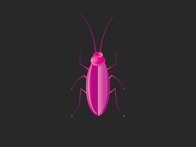 Pretty cockroach illustration animal logo beetle bug cockroach design emblem illustration insect logo pink pink gradient pink logo shape vector