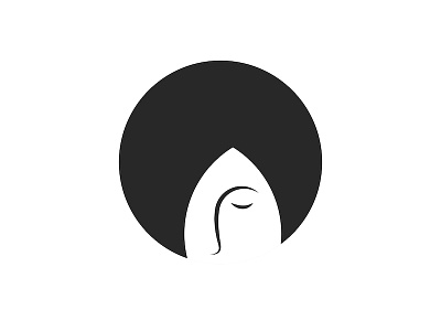 Girl logo outline head portrait