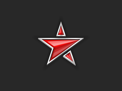 Red star shape icon.