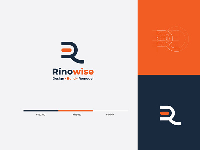Rinowise Contracts Logo Design branding construction design graphic design identity design logo vector