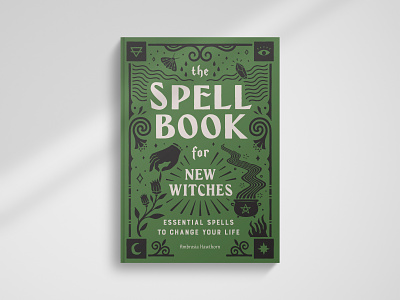 The Spell Book for New Witches book cover design illustration spell book wicca witches