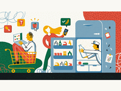 Digital Foodways Illustration blog illustration editorial illustration food grocery illustration ipad pro procreate shopping