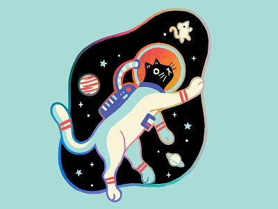 Space Cat astrocat illustration photoshop space cat sticker