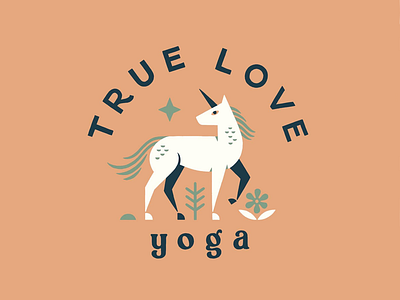 Unicorn branding design illustration lettering logo unicorn yoga