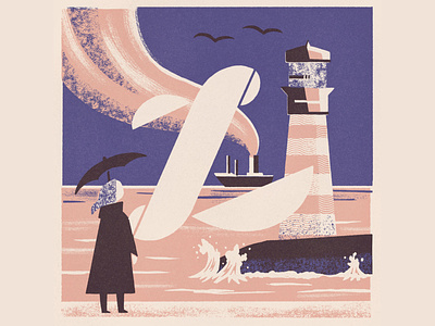 L is for Lighthouse 36 days of type 08 36daysoftype alphabet illustration lighthouse matchbox vintage