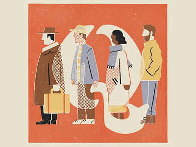 Q is for Queue 36daysoftype 36daysoftype08 alphabet illustration lettering people q queue