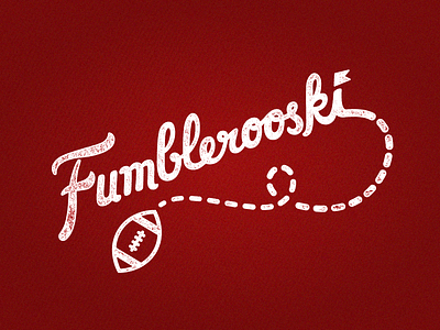 Fumblerooski football fumble fumblerooski hand lettering script stamp texture