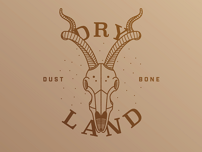 Dry Land antelope badge bone dry dust icon illustration land skull