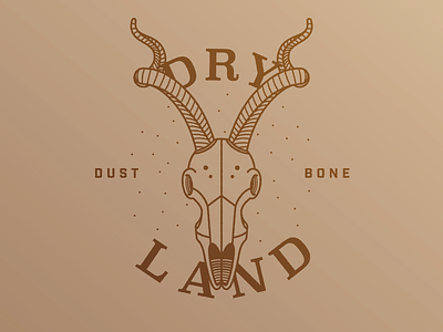 Dry Land antelope badge bone dry dust icon illustration land skull