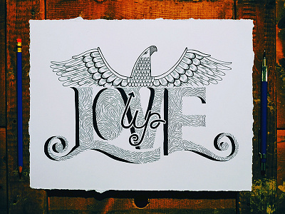 Love Up bird hand lettering illustration lettering love up pen typography