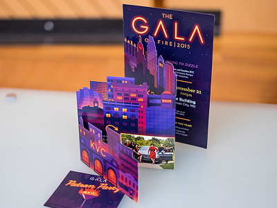 KVC Gala Invite city gala illustration invitation kansas city skyline