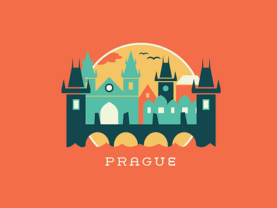 CZ Trilogy - Prague bridge city czech republic illustration prague