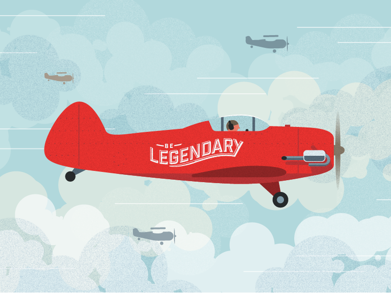 Airshow 2 airport clouds graphic vector airplane plane airshow illustration