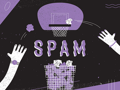 The Dreaded... basketball bin hands illustration spam trash vector