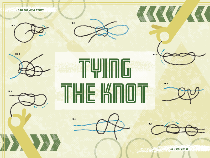 Knots be prepared hands boy scout illustration tie tying knot
