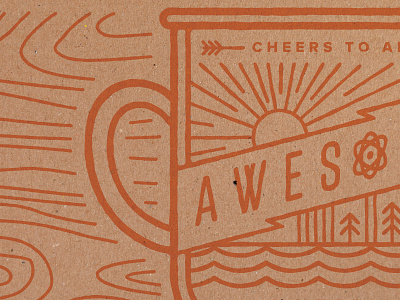 Cheers 1 awesome camp cheers coffee illustration mug orange