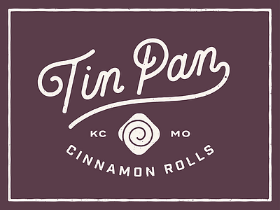 Tin Pan Cinnamon Rolls brand cinnamon lettering logo roll