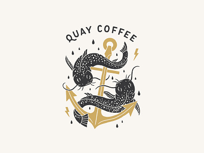 Catfish anchor branding catfish coffee illustration quay