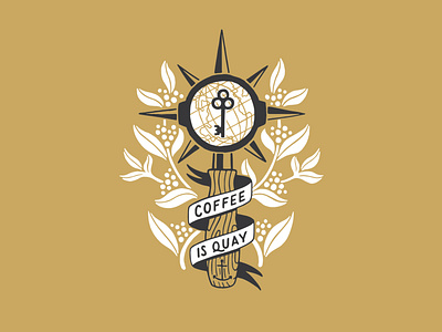 Coffee is Quay anchor branding coffee illustration key lettering portafilter