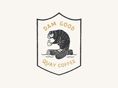 Dam Good beaver branding illustration lettering quay