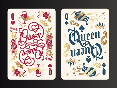Some Queens illustration playing card design playing cards queens