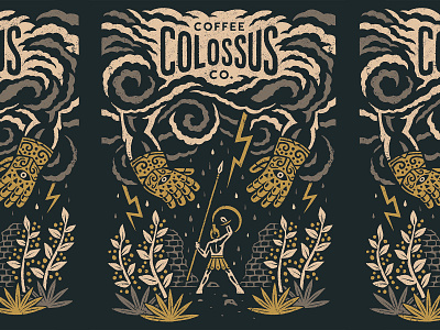 Colossus Coffee coffee coffee illustration colossus fake brand packaging packaging illustration