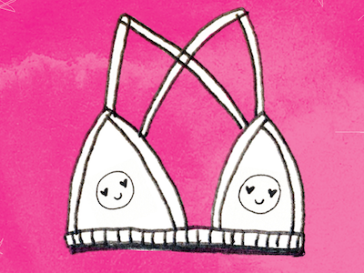 happy girls graphic illustration pink